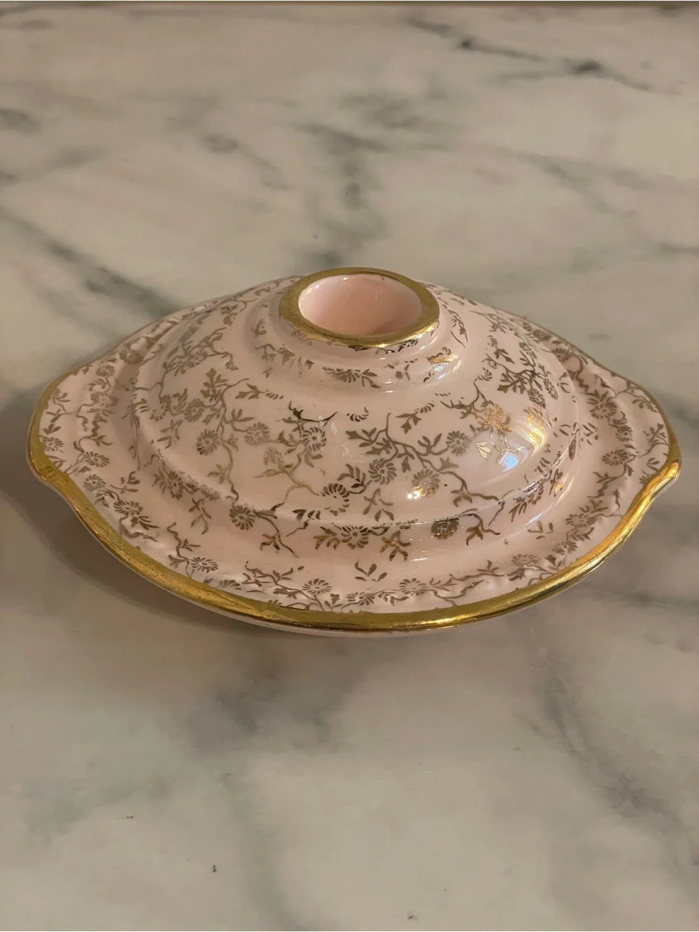 Taylor Smith Taylor Ceramic Light Pink and Gold Candle Stick Holders - Picture 5 of 10